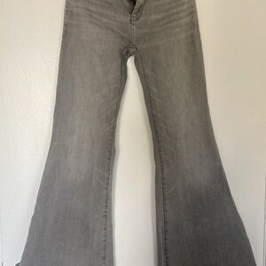 American Eagle Outfitters Gray Flare Wide Leg Jeans